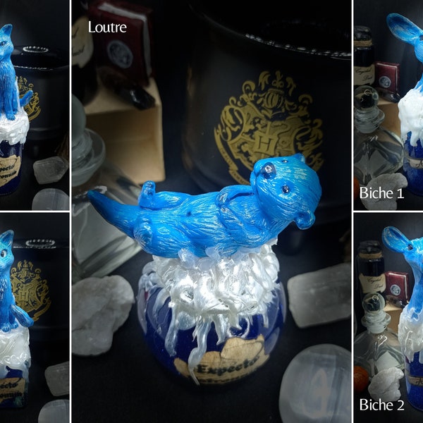 Potion sculpture Patronus biche, chat ou loutre création artisanale