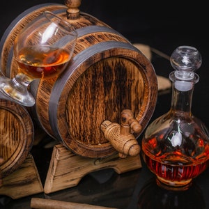 Wooden Whiskey Barrel 1, 2, 3, 5, 10, 15 L. Oak Barrel Rum Barrel Aging Barrel Bourbon Barrel Gift for Man Scotch Lover oak winemaker barrel