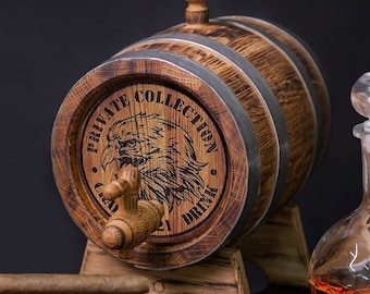 Personalized oak Barrel, Oak cask 1, 3, 5. 10, 15 Liter, Aging Barrel Bourbon Rum Scotch  Whiskey Gift for Men him dad Groomsmen Groom Gift