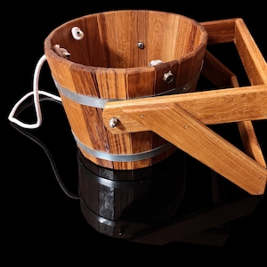 Shower Waterfall  Bucket, Cold Shower, Scottish Wooden Shower, Russian Banya Oak Sauna Bucket 10, 23, 35L, Sauna Bath SPA
