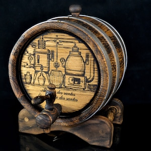 Personalized Oak Whiskey Barrel - Gift for Men, Groomsmen, Weddings, Birthdays, Father&#39;s Day - For Aging Bourbon Scotch Rum Calvados Tequila