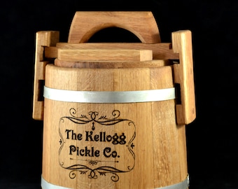 Personalized Oak Pickle Barrel / Oak Barrels 3 L, 5 L, 10 L, 15 L, 30 L / Vat for Pickles / Wood Container for Sauerkraut/for Foods /Kitchen