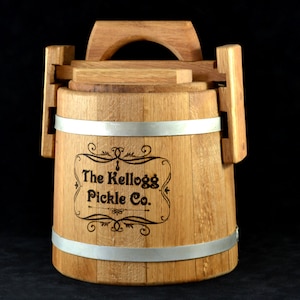 Personalized Oak Pickle Barrel / Oak Barrels 3 L, 5 L, 10 L, 15 L, 30 L / Vat for Pickles / Wood Container for Sauerkraut/for Foods /Kitchen