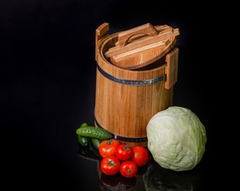 Pickle Oak Barrel / Oak Barrels 3 L, 5 L, 10 L, 15 L, 30 L / Vat for Pickles / Wood Container for Sauerkraut /Kitchen Container /for Foods