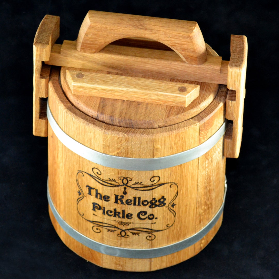 Pickle Oak Barrel / Personalized Barrel With Lid /wooden Vat for