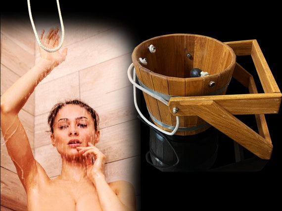 Personalized Shower Bucket 10L, Sauna Cold Shower, Scottish Wooden