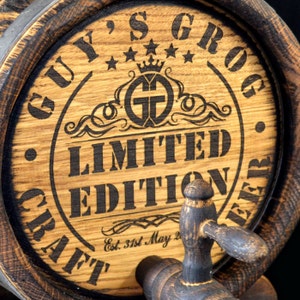 Personalized Oak Whiskey  Barrel 1, 2, 3, 5, 10, 15 Liter Gift for Men Rustic Aging Bourbon Rum Scotch