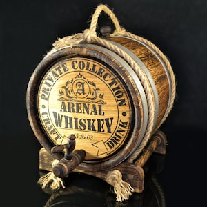 Craft Your Own Elite Spirits in a Personalized Oak Barrel Ideal for Whiskey Brandy Bourbon, Calvados, Wine, Beer 1, 2, 3, 5, 10, 15 15 Liter