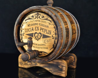 Personalized Oak Aging Barrels: Elevate Your Spirits with Custom Engravings 1, 3, 5. 10, 15 L Oak Barrel, Rum Bourbon Barrel, Aging.