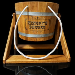 Personalized Shower Wooden Bucket, Sauna Cold Shower, Scottish Shower, Russian Banya Waterfall Bucket 20L, Sauna Bath SPA, Oak Sauna Bucket