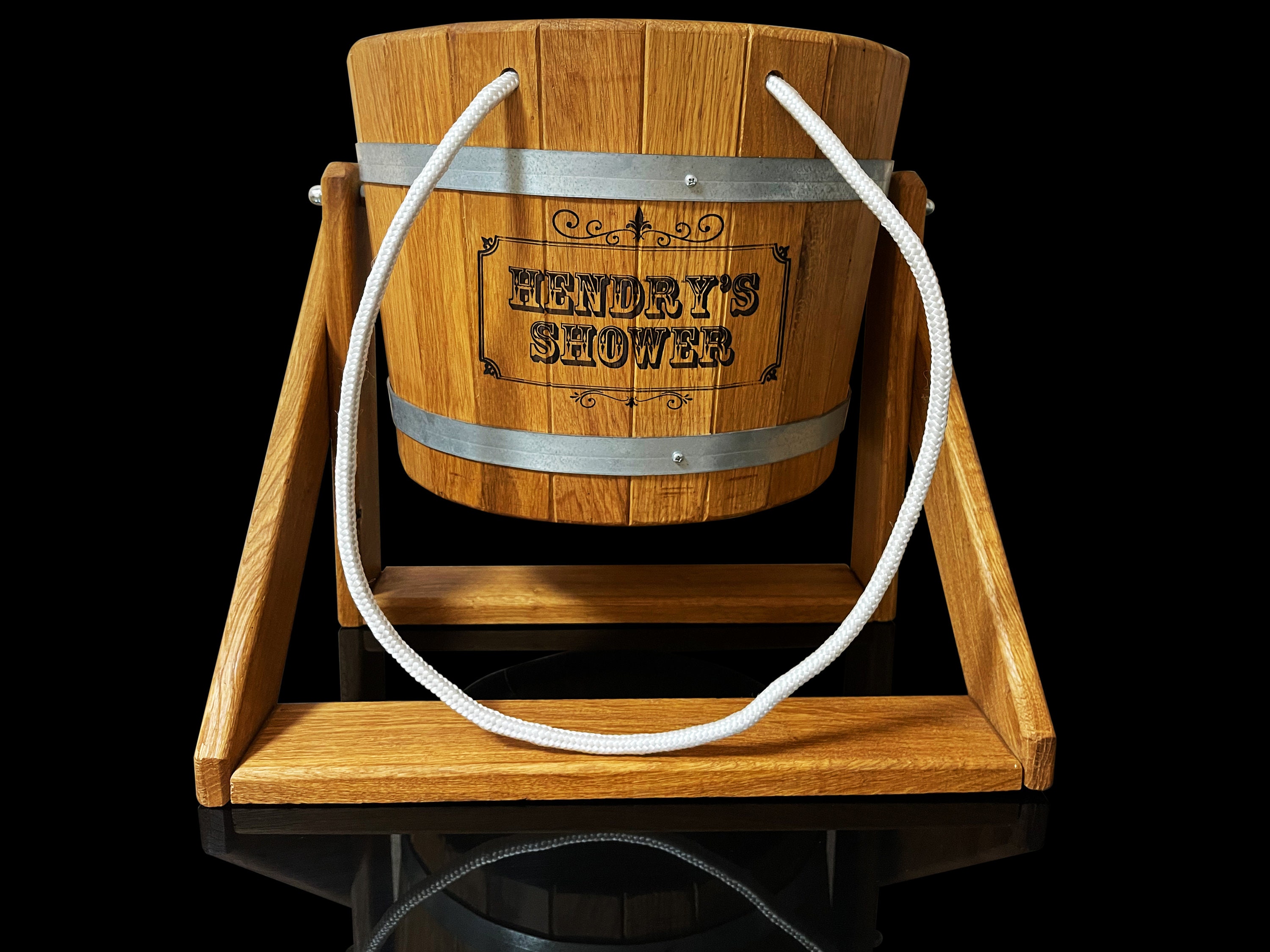 Personalized Shower Wooden Bucket Sauna Cold Shower Scottish Etsy