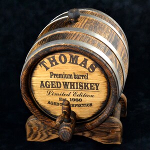 Oak whiskey barrel 1, 2, 3, 5, 10, 15 Liter, wine, rum wooden Gift for him ,Personalized barrel or a birthday wedding, a groomsman.