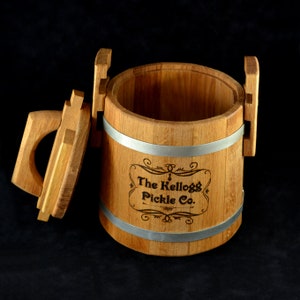 Personalized Oak Pickle Barrel / Oak Barrels 3 L, 5 L, 10 L, 15 L, 30 L / Vat for Pickles/ for Foods /Kitchen/ Wood Container for Sauerkraut