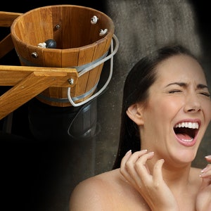 Personalized Shower Bucket 10 l, 22 l, 35 l Sauna Cold Shower, Scottish Wooden Shower, Russian Banya Waterfall, Sauna Bath SPA, Oak Sauna