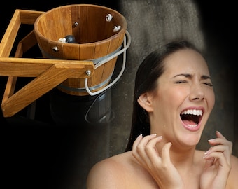 Personalisierter Duscheimer 10 l, 22 l, 35 l Sauna Kaltdusche, schottische Holzdusche, russische Banya Wasserfall, Saunabad SPA, Eichensauna