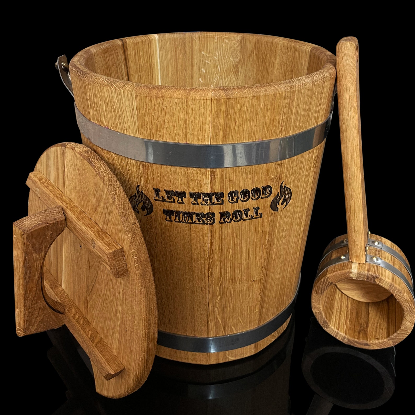 Personalized Sauna Broom Wooden Steamer Bucket Oak Bucket Etsy