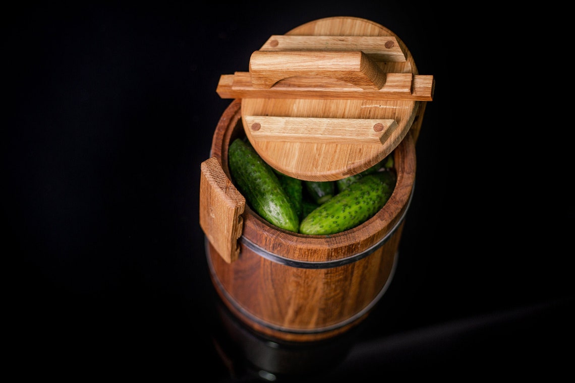 Oak Pickle Barrel With Lid / Pickle Oak Barrel / Wooden Vat Etsy