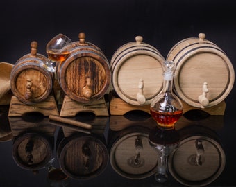 Oak Barrel, 1, 3, 5. 10, 15 Liter Oak Whiskey Barrel, Rum Barrel, Aging Barrel Bourbon Barrel Gift for Man Scotch Lover oak winemaker barrel