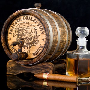 Oak Barrel, Personalized  oak cask 1, 2, 3, 5, 10, 15 Liter, Aging Bourbon Rum Scotch  Whiskey Gift for Men him dad Groomsmen Groom Gift