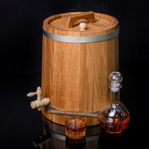 Wooden Oak Barrel Conical for wine, brandy and beer, 10 L Wood Oak Rum Whiskey Barrel, Wine Barrel, Oak Barrel,  Beer Lover Gift, Handmade