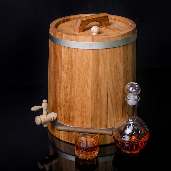 Fût de chêne en bois Conical pour vin, brandy et bière, 10 L Wood Oak Rum Whiskey Barrel, Wine Barrel, Oak Barrel, Beer Lover Gift, Fait à la main