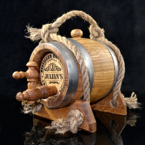 Custom Oak Barrel 1, 3, 5. 10, 15 L for Wine, Whiskey, Rum, Calvados - Ideal Gift for Weddings Fathers Friends Sons, and Groomsmen Oak cask