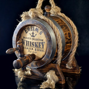 Personalized whiskey barrel 1, 2, 3, 5, 10, 15 Liter, wine, rum wooden Gift for him ,wintage Oak barrel or a birthday wedding, a groomsman.
