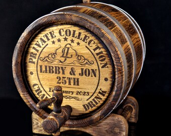 Craft Your Own Elite Spirits with Personalized Oak Barrels 1, 2, 3, 5, 10, 15 15 Liter Sizes  Our rustic oak casks for home bar
