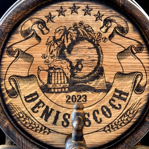 Personalized Oak Barrel 1, 2, 3, 5, 10, 15 Liter Gift for Men Rustic Aging Bourbon Rum Scotch him dad Groomsmen Groom Loft oak cask