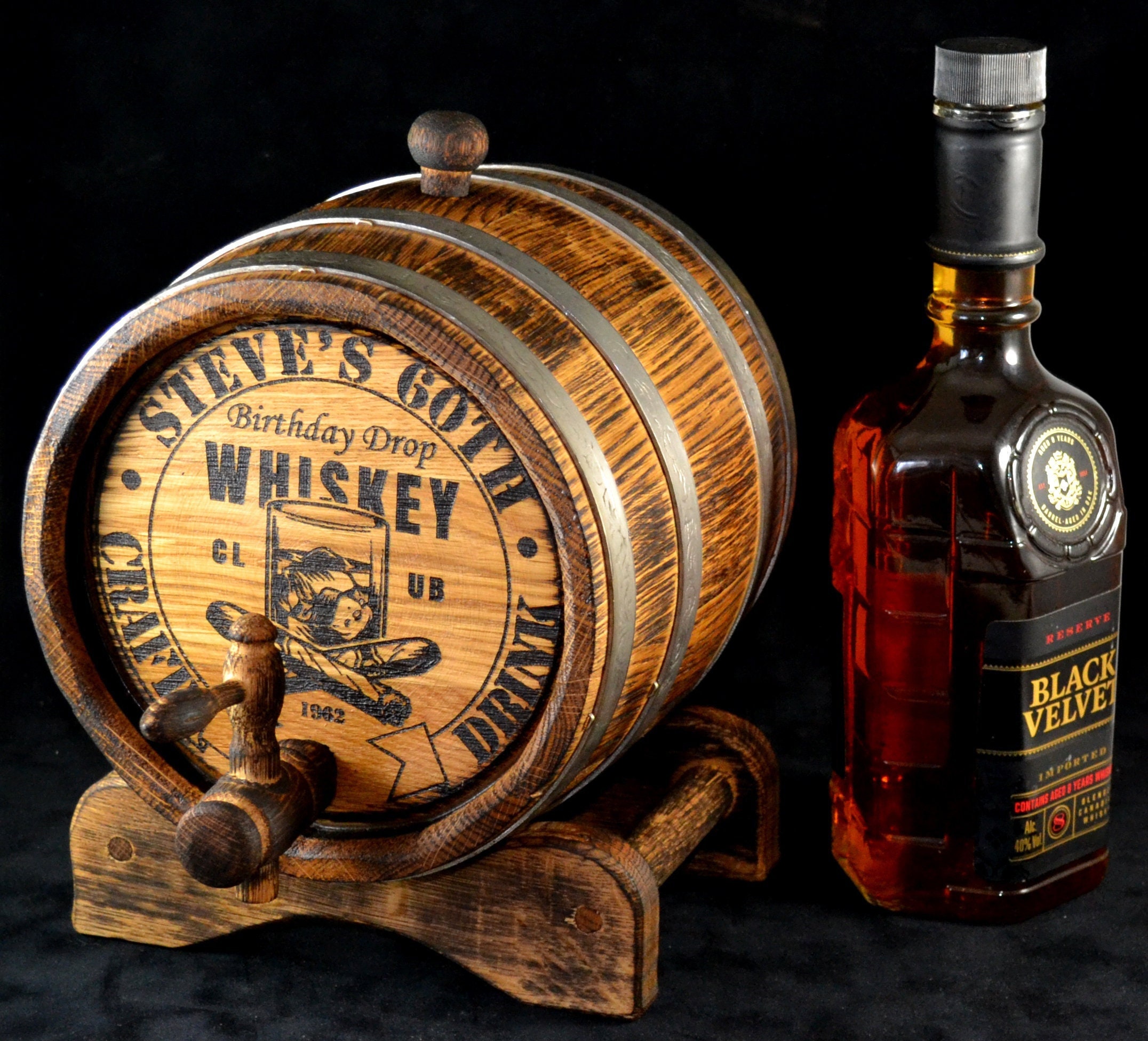 Rustic Oak Barrel 1, 2, 3, 5, 10, 15 Liter Gift for Men Aging Bourbon Rum Scotch Whiskey him dad Groomsmen Groom Personalized oak cask