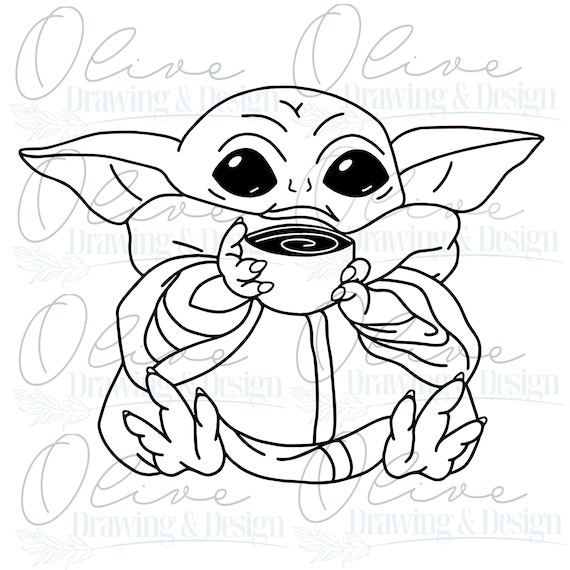Baby Yoda Outline Svg Png Etsy Hong Kong