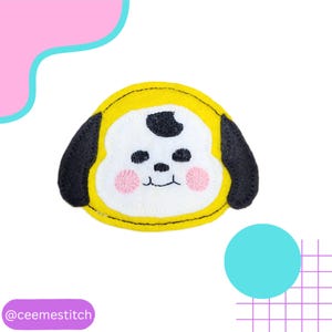 BT21 Large Baby Chimmy Hand Embroidered Felt Iron On Patch • Fan Made BTS Merch