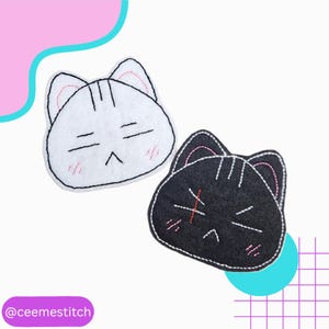 Yoongi and Agust D Cat Hand Embroidered Iron On Patch: BTS Fan Made Merch