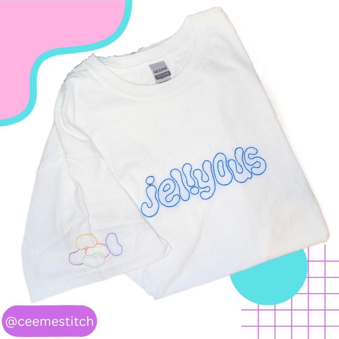 ILLIT Jellyous Hand Embroidered Adult Unisex T-shirt: K-pop Fan