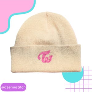 TWICE Logo Hand Embroidered Unisex Beanie • Fan Made TWICE Merch