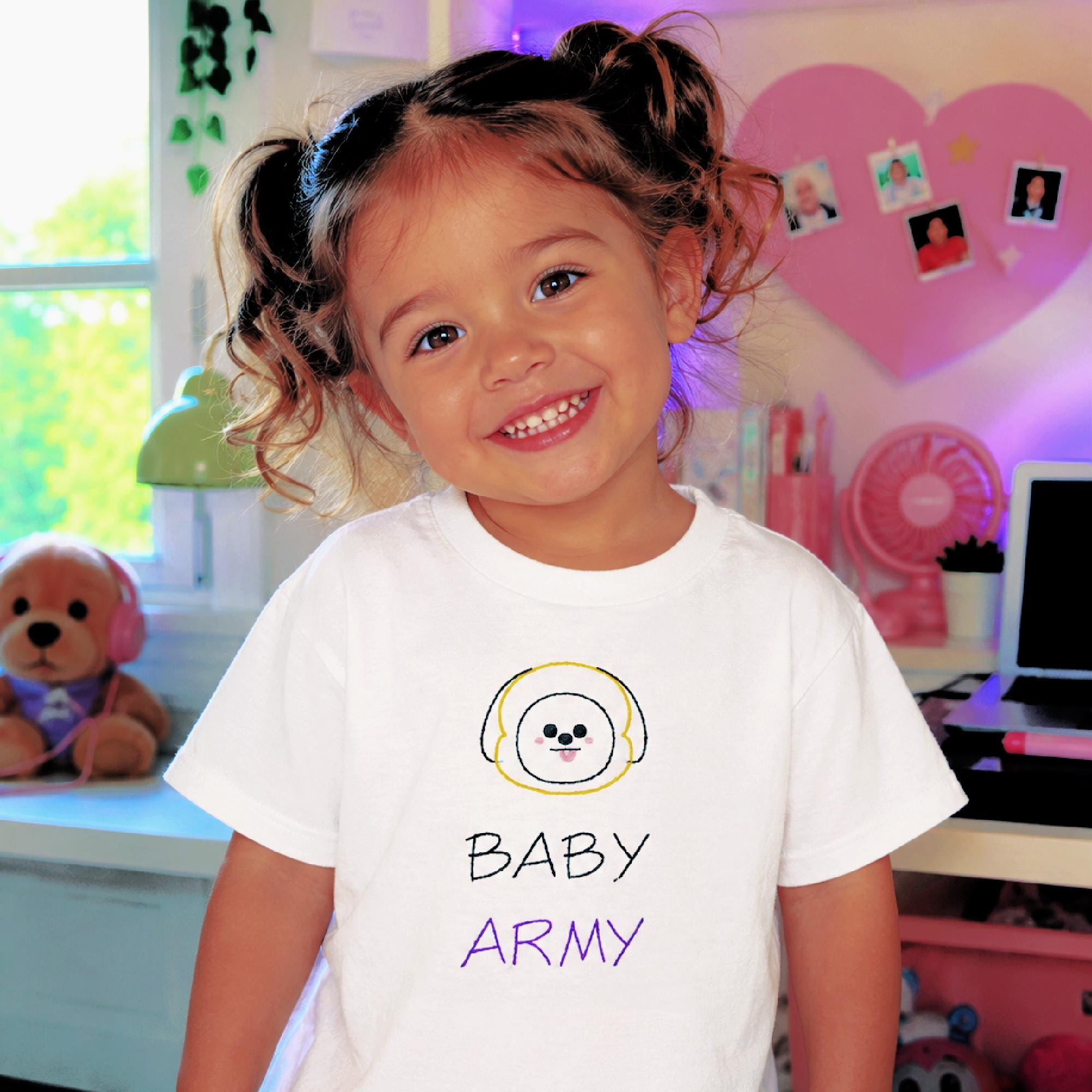 BTS Hand Embroidered Toddler Shirt | BT21 Kpop Kids Tee - Etsy