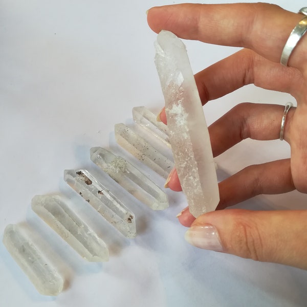 Rock crystal gemstone tip gemstone natural chakra healing stone witch spell witchy crystal effect: clarity raw stone double stone raw