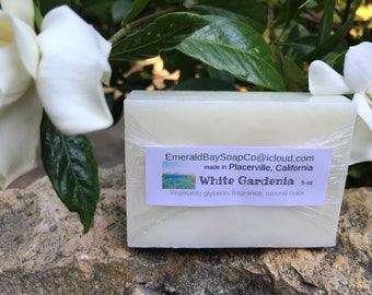 White Gardenia bar soap, best smelling fragrance soap, great for gift set or care packages, lovely scents, glycerin soap