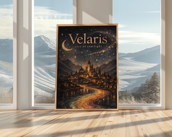 Velaris City of Starlight Printable Wall Art | Fantasy Bookish Digital Download | ACOTAR Inspired Quote Print | Night Sky Art