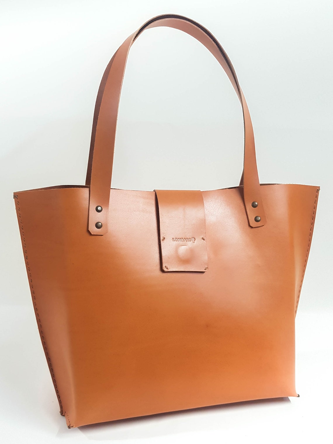 Leather Bag LEATHER TOTE BAG Camel Color With Large Outside Etsy UK