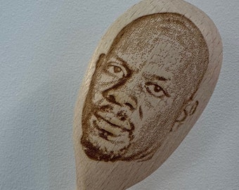 Avery Brooks' Face Engraved on a Wooden Spoon (30cm), Birthday, Christmas Gift. Star Trek, American History X