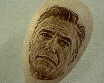 Anson Mount's Face Engraved on a Wooden Spoon (30cm), Birthday, Christmas Gift. Star Trek, Safe, Crossroads, Doctor Strange