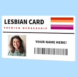 CARTA LESBICA personalizzata - Abbonamento Premium, Meme scherzoso, Regalo divertente, Regalo per scherzo, Carta d'identità
