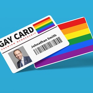 Personalisierte GAY CARD - Premium Mitglied sein, Joke Meme, Lustiges Geschenk, Geschenk für Prank, Personalausweis