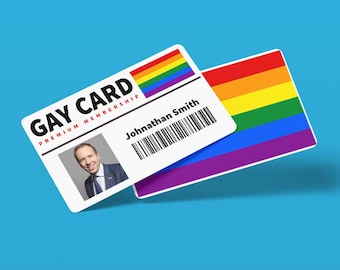 Personalised GAY CARD - Premium membership, Joke Meme, Funny Gift, Gift for Prank, Identity Card