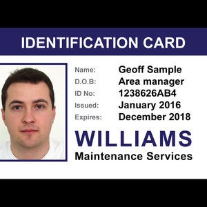 Custom ID badge, design your own id card, plastic badge, office badge, customized office id card. Upload your own ID card. Staff ID Badge image 2