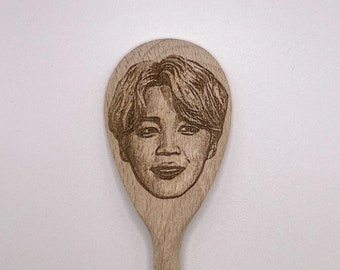 Jimin-  Bangtan Boys gift wooden spoons personalized engraved Jin Suga J-Hope RM Jimin V Jungkook Wooden Spoon Set Gift