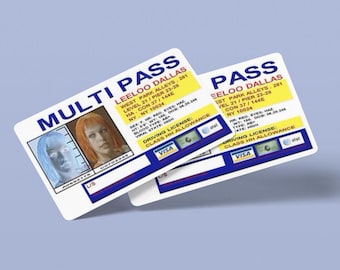 Tarjeta de identificación multipaso del quinto elemento - Accesorio de plástico Leeloo Dallas