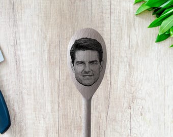 Tom Cruise Laser-Engraved Wood Spoon