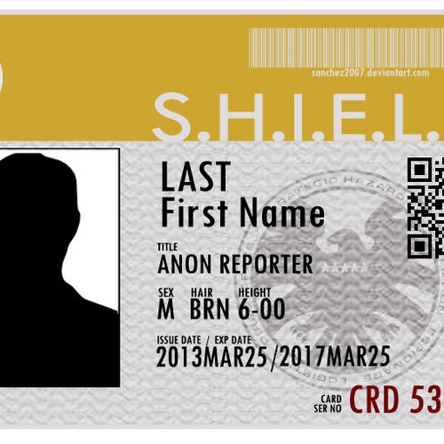SHIELD Agent Custom Personalised ID Card Badge Prop Custom Etsy